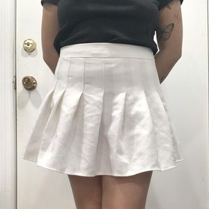 White Pleated Tennis Skirt with Shorts